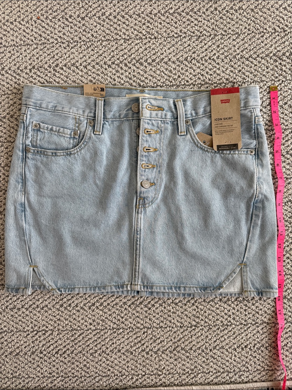 Levi's Light Blue Button-Up Denim Mini Skirt